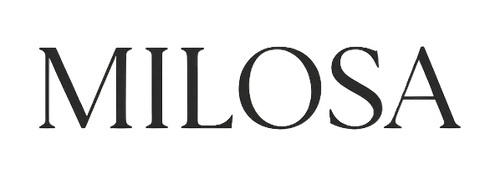 Black 'MILOSA' logo on a white background